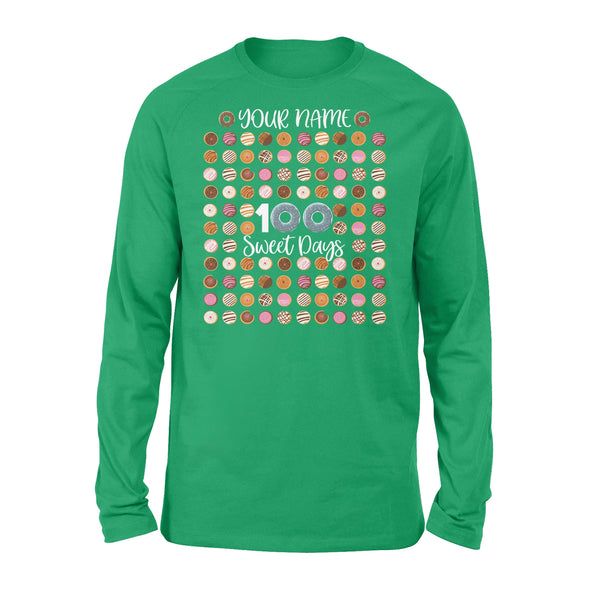 Custom shirt 100th day of school shirt, Happy 100th Day, 100 sweet days D02 NQS1266 - Standard Long Sleeve