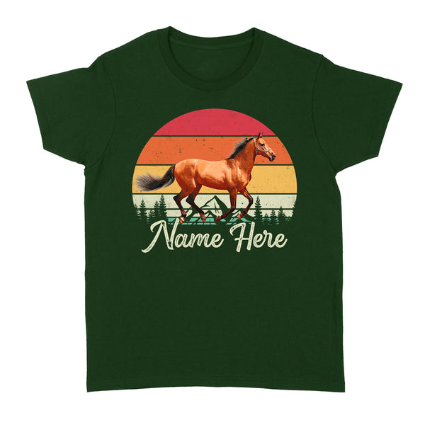 Custom Photo and name Horse retro Shirt, Horse Riding Shirt, Gift for Horse Lover D03 NQS3244 Women's T-shirt