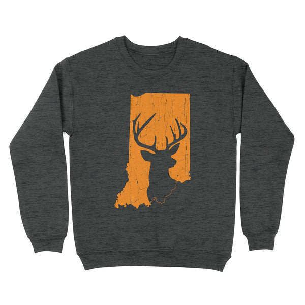Bucks of Indiana deer hunting hunter orange, Indiana hunting, deer hunting shirt D03 NQS2920 Standard Crew Neck Sweatshirt