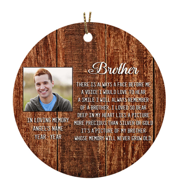 Brother Memorial Ornament - Angel Brother, Christmas in Heaven, Brother Remembrance Home Decor, Memorial Gift for Loss of Brother in Memory| NOM87