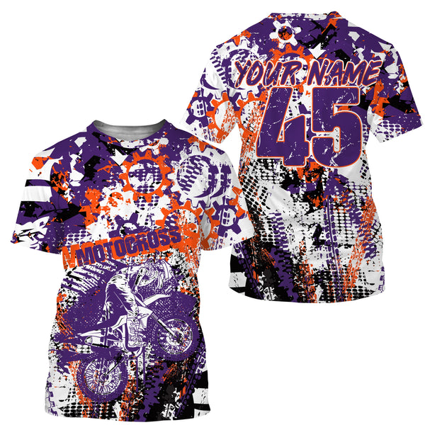 Custom purple MX riding jersey youth kid adult Motocross racing dirt bike off-road motorcycle PDT14