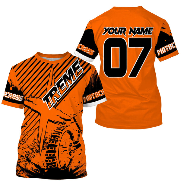 Custom orange MX jersey shirt UV protective extreme kid adult motocross bike racing motorcycle PDT37
