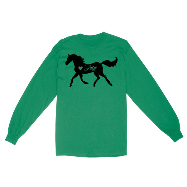 Customized name horse gifts for girls, Gift For Horse Owner, Horse Lover Gift D06 NQS2682 Long Sleeve