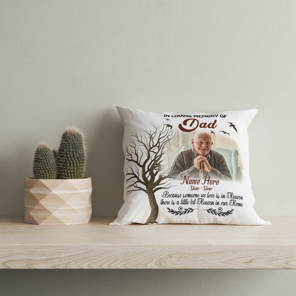 Dad Memorial Pillow Personalized Remembrance for Loss of Father in Memory Sympathy Gift 1-sided Print| NPL68