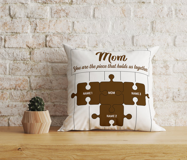 Mom Puzzle Pillow| Custom Gift for Mother, Mom for Mother's Day Birthday Christmas| JPL12