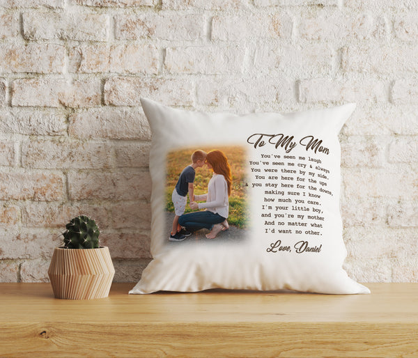 Personalized Mom Pillow - Son & Mother Mother's Day Gift, I Love You Mom Birthday Christmas Keepsake| NPL20