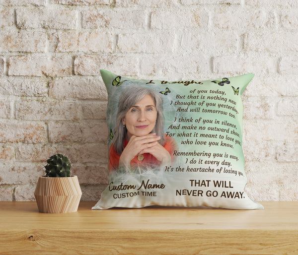 Personalized Memorial Pillow for Loss of Loved One| I Thought Of You Pillow| Memorial Gift Sympathy Gift JPL87