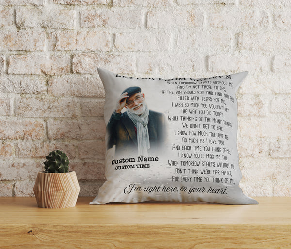 Memorial Pillow| A Letter From Heaven - Custom Memorial Gifts, Sympathy Gifts, Remembrance Keepsake| JPL51