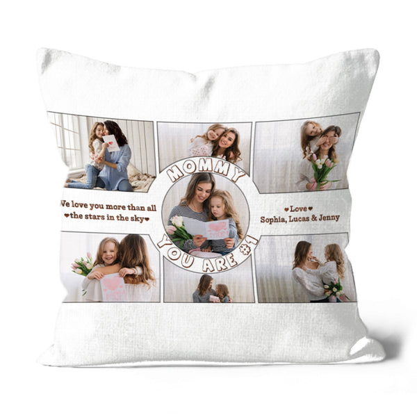 No.1 Mom Personalized Pillow, Best Mom Ever Mother's Day Gift, New Mommy Birthday Christmas Keepsake| NPL32