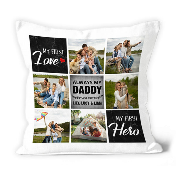 Dad Personalized Pillow (Insert Included) Fathers Day Gift Daddy Custom Photo Collage 1-side Print| NPL167