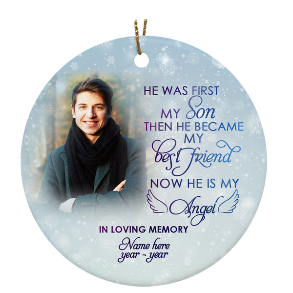 Son Memorial Ornament - My Angel Son, Christmas in Heaven, Son Remembrance Home Decor, Memorial Gift for Loss of Son in Memory, Loss of Child| NOM143