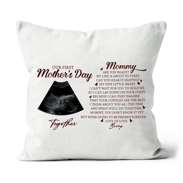 First Mother's Day Custom Sonogram Pillow, Mom to Be 1st Time Mother Gift, New Mom Pregnant Mom Gift| NPL11