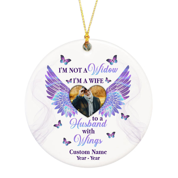 Husband Remembrance - Personalized Memorial Ornament, Christmas in Heaven, In Memory Home Decor for Loss of Husband, Gift for Widow| NOM41