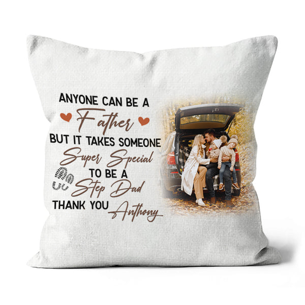 Bonus Dad Personalized Pillow (Insert Included) Father's Day Gift Custom Stepdad Pillow 1-side Print| NPL131