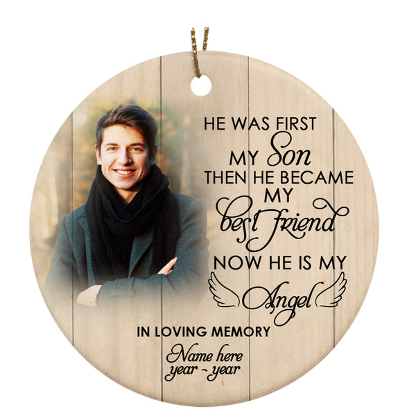 Son Memorial Ornament - My Angel Son, Christmas in Heaven, Son Remembrance Home Decor, Memorial Gift for Loss of Son in Memory, Loss of Child| NOM90
