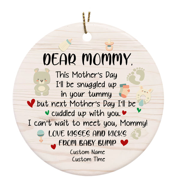 New Mom Ornament| Dear Mommy First Mother's Day Ornament| Gift for Mom To Be Expecting Mom| JOR119