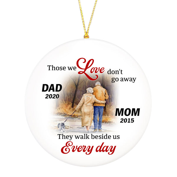 Dad & Mom Memorial Ornament - Old Couple Christmas in Heaven, Christmas Remembrance Home Decor, Memorial Gift for Loss of Parents| NOM116