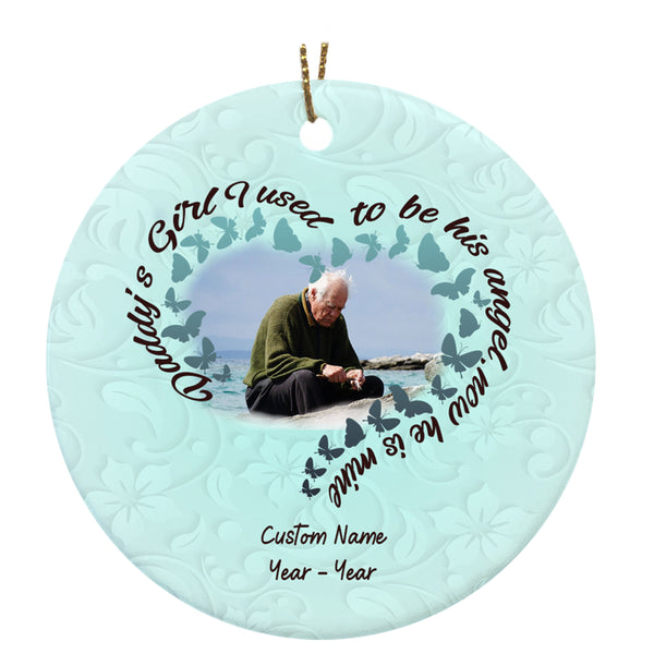 Dad Memorial Ornament - Daddy's Girl, Christmas Dad Remembrance Home Decor, Memorial Gift for Loss of Father in Memory| NOM196