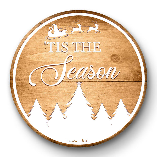 Christmas Door Hanger| 'Tis The Season Wooden Door Hanger| Christmas Sign X-mas Door Decoration Christmas Home Decoration Welcome Door Hanger| JDH06