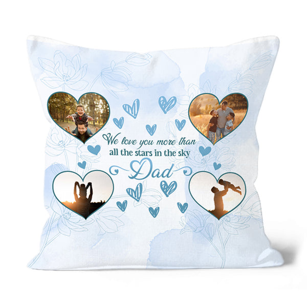 Love Dad Personalized Pillow (Insert Included) Father's Day Gift Custom Photo Pillow 1-side Print NPL123