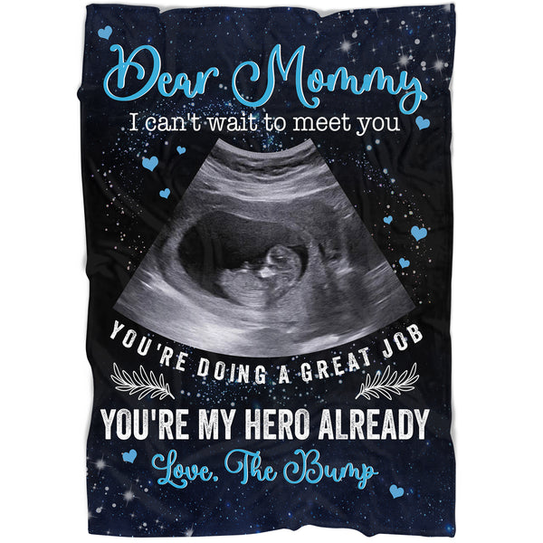 Mom To Be Blanket Personlized Sonogram Photo, First Mother's Day Gift for Expecting Mom, 1st Time Mother N2540