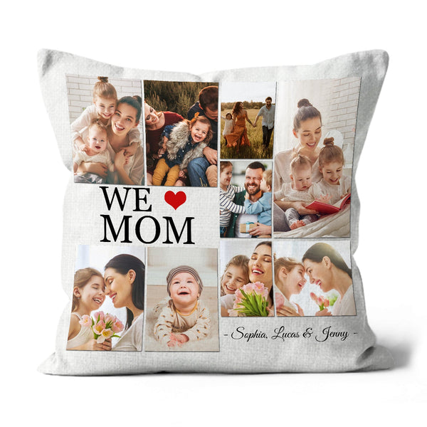 We Love Mom Personalized Pillow, Mom Grandma Mother's Day Gift, New Mommy Birthday Christmas Keepsake| NPL28