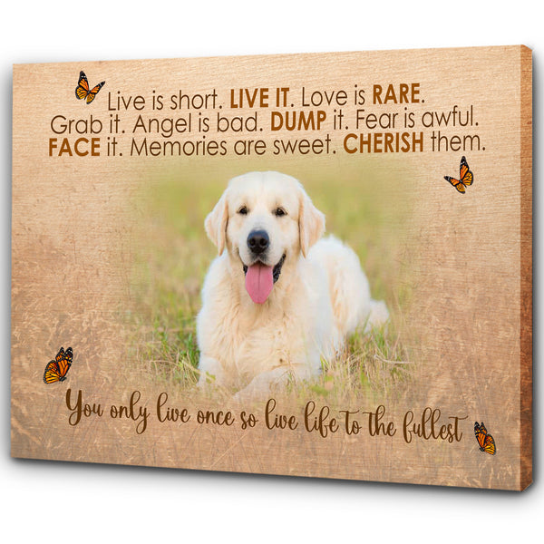 Personalized Dog Canvas for Dog Lover| Custom Dog Gift, Dog Memorial Gift, Sympathy Gift for Loss of Dog, Dog Owners| Dog Theme Wall Art| JCD796