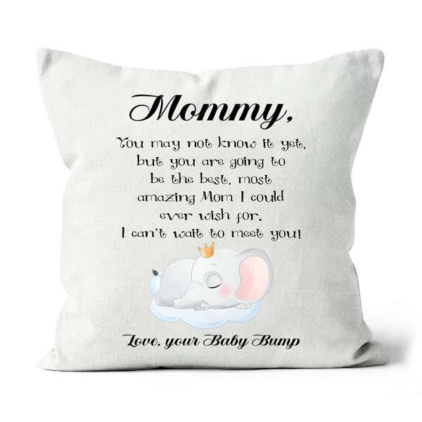 Pregnant Mom Pillow from Baby Bump Cute Elephant, Expecting Mom, Soon to Be Mom Mother's Day Gift| NPL08