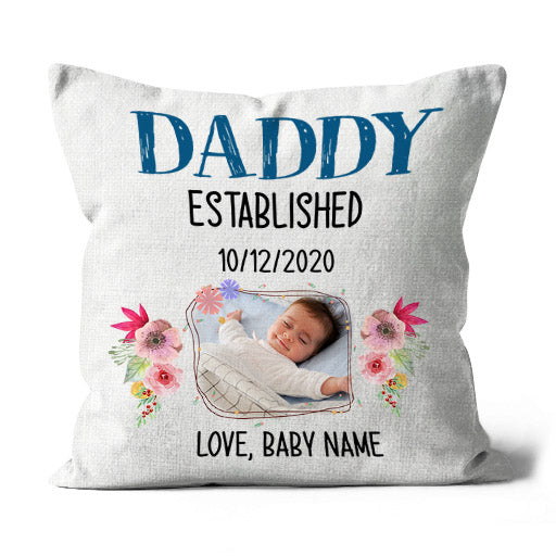 New Dad Personalized Pillow (Insert Included) Custom Photo First Father's Day Gift 1-side Print| NPL80