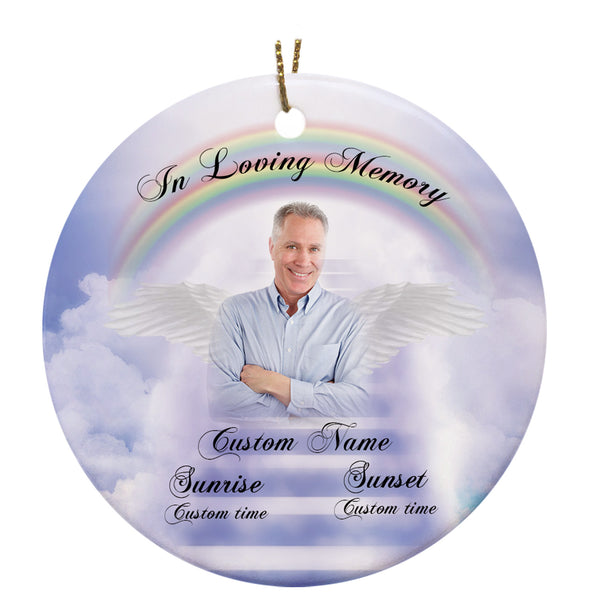 Personalized Memorial Ornament - In Loving Memory, Christmas in Heaven, Remembrance Home Decor, Memorial Gift for Loss of A Loved One| NOM95