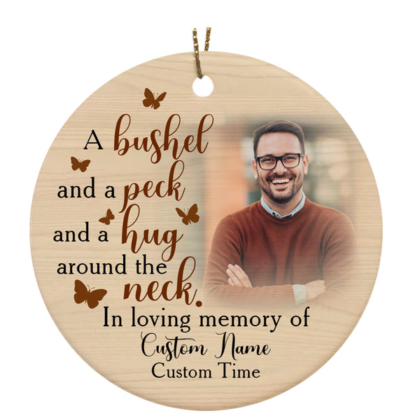 Memorial Circle Ornament - Personalized Ornament Butterfly Memorial Ornament Sympathy Gift for Loss of Father Mother In Loving Memory of Loved One in Heaven - JOR58