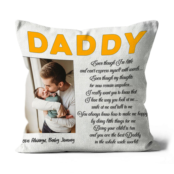New Dad Personalized Pillow (Insert Included) Custom Photo First Father's Day Gift 1-side Print Case| NPL43