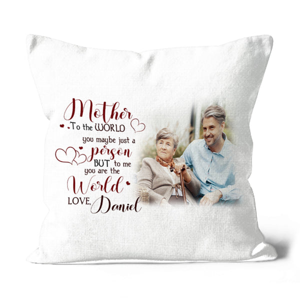 Personalized Mom Pillow - To Me You Are The World, Mother's Day Gift Best Mom Ever Birthday Christmas| NPL17