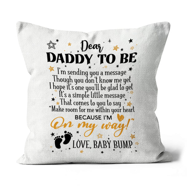 Dear Daddy to Be Pillow (Insert Included) First Father's Day Gift for New Dad from The Bump 1-side Print NPL95