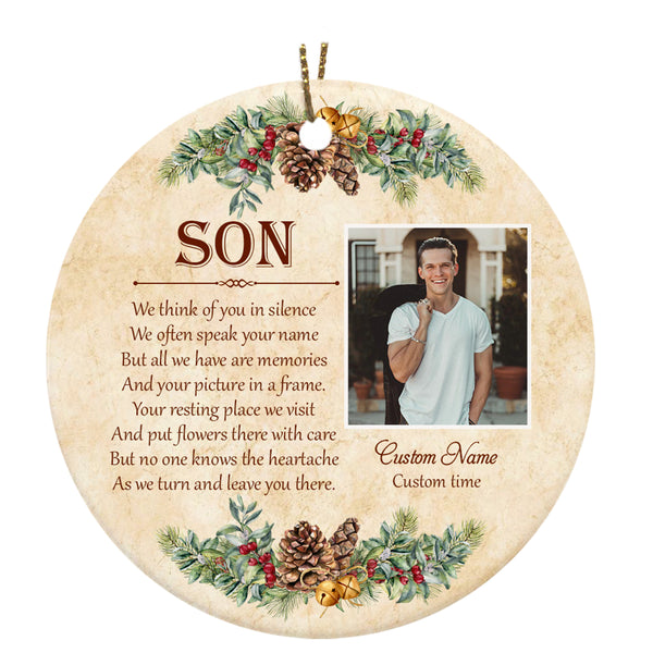 Son Memorial Ornament - My Angel Son, Christmas in Heaven, Son Remembrance Home Decor, Memorial Gift for Loss of Son in Memory, Loss of Child| NOM176