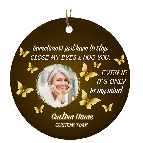 Memorial Circle Ornament - Custom Image Ornament Christmas Memorial Gift Sympathy Gift for Loss of Loved One, Father, Mother Christmas Remembrance Ornament - JOR33