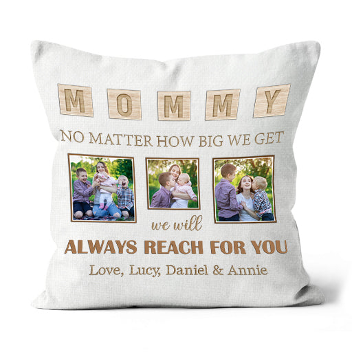 Personalized Mom Pillow - Mommy Photo Collage Mother's Day Pillow, I Love You Mom Birthday Christmas| NPL15