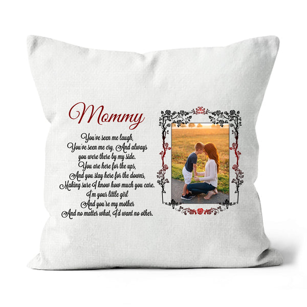 Mommy Personalized Pillow, Custom Photo Pillow Gift for Mom, Mother's Day Gift from Son Daughter| NPL12