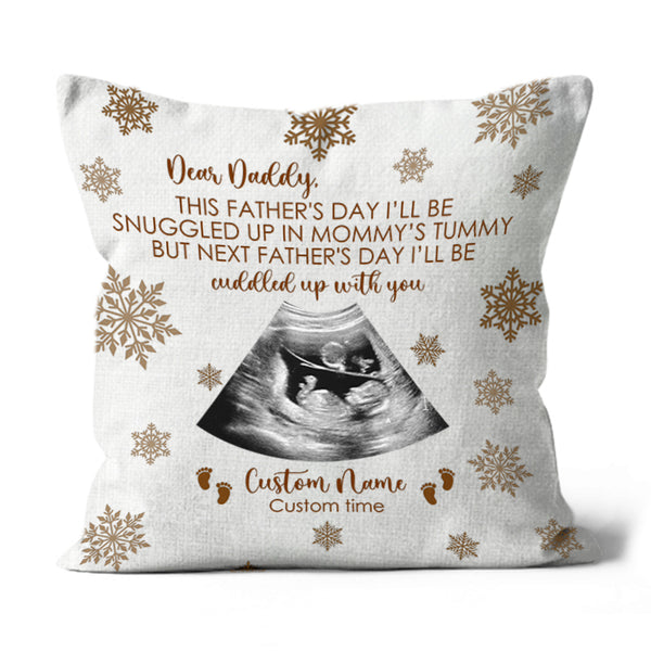 Custom New Dad Pillow| Dear Daddy Pillow First Father's Day for Husband, Expecting Dad, Dad To Be| JPL63