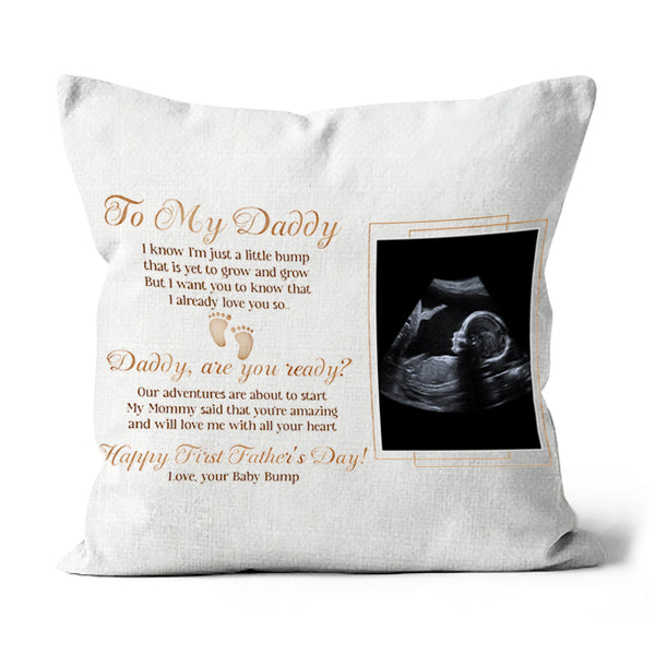 Dad to Be Personalized Pillow (Insert Included) Custom Sonogram First Fathers Day Gift 1-side Print| NPL132