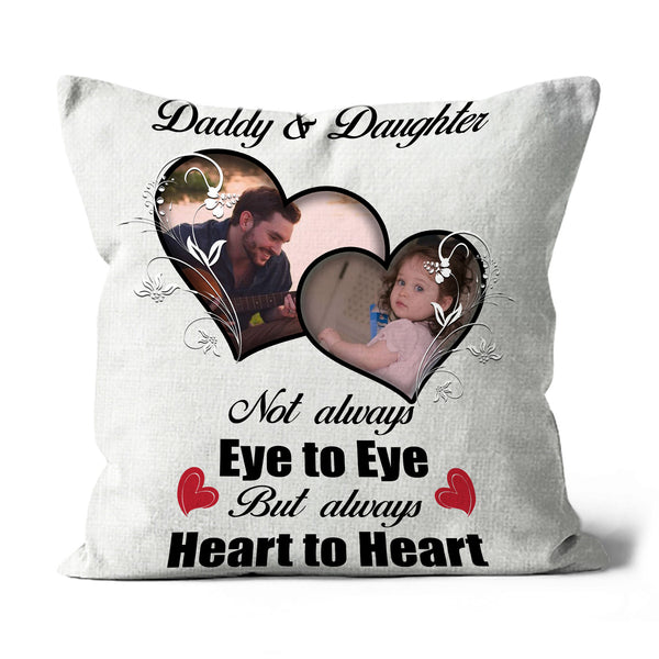 Daddy & Daughter Personalized Pillow (Insert Included) Custom Photo Father's Day Gift 1-side Print| NPL54