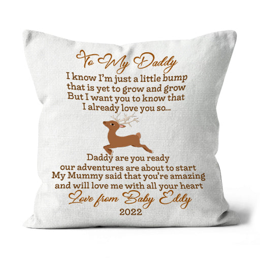 Personalized New Dad Pillow| Daddy Are You Ready| First Father's Day Gift, Dad To Be, 1st Time Dad| JPL66