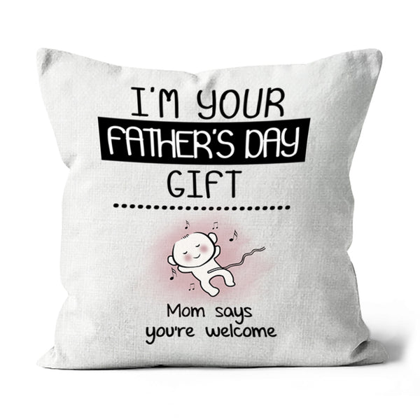 Cute Dad to Be Pillow (Insert Included) First Father's Day Gift for New Dad Baby Bump 1-side Print NPL96