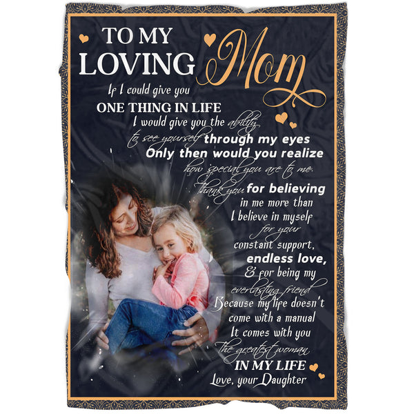 To My Loving Mom Personalized Blanket Custom Throw Mother's Day Gift for Mommy Gift Birthday Christmas| N2534