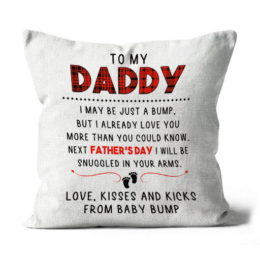 Dad to Be Pillow (Insert Included) First Father's Day Gift for New Dad from The Bump 1-side Print Case| NPL93