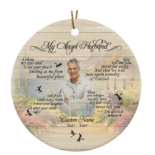Husband Memorial Ornament - My Angel Husband, Christmas in Heaven, Husband Remembrance Home Decor, Memorial Gift for Loss of Husband| NOM167