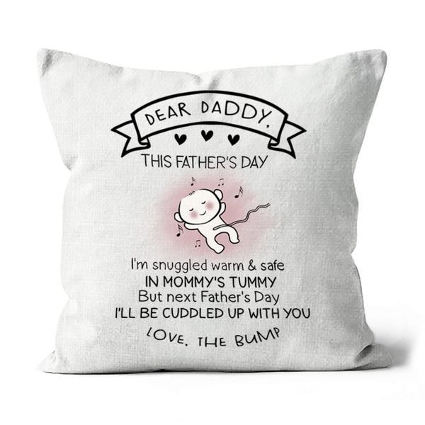 Cute Dad to Be Pillow (Insert Included) First Father's Day Gift for New Dad 1-side Print| NPL94