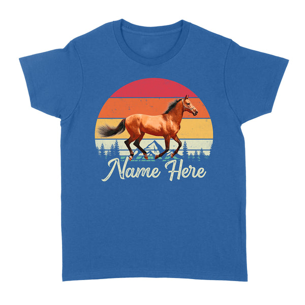 Custom Photo and name Horse retro Shirt, Horse Riding Shirt, Gift for Horse Lover D03 NQS3244 Women's T-shirt