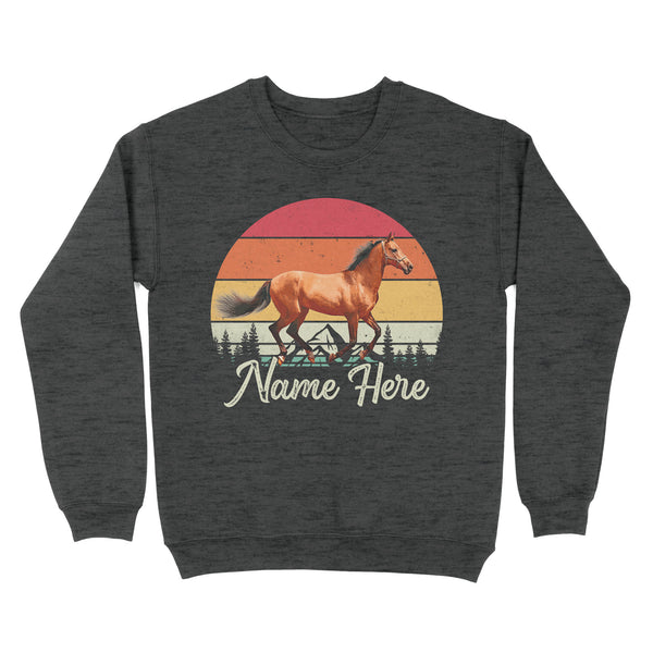 Custom Photo and name Horse retro Shirt, Horse Riding Shirt, Gift for Horse Lover D03 NQS3244 Sweatshirt