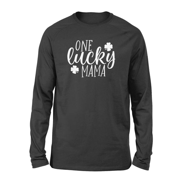 Women One Lucky Mama Letter Funny - Standard Long Sleeve